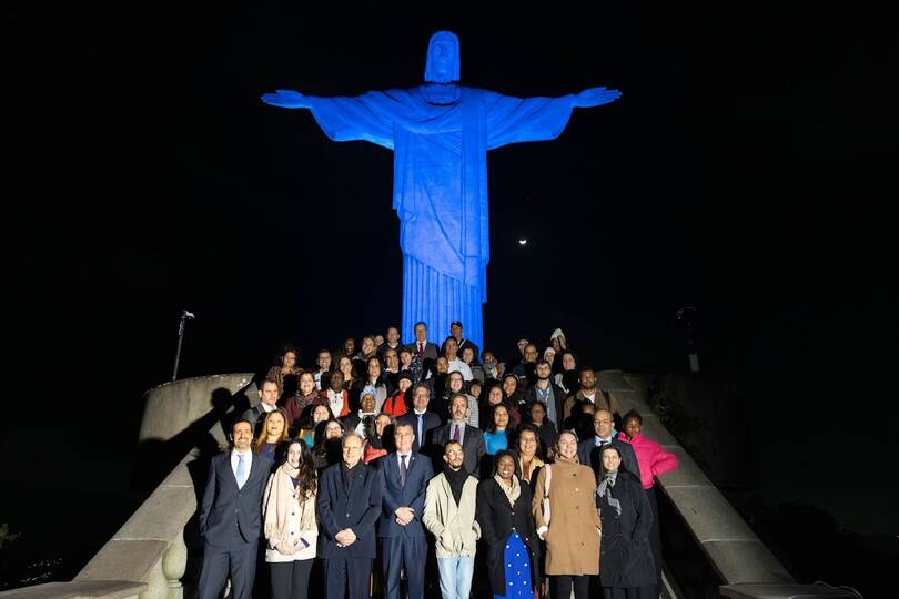 Cristo azul: ato no Corcovado marca Dia Mundial contra o Tráfico de Pessoas