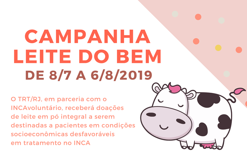 Campanha de arrecadação de leite em pó começa segunda-feira (8) no TRT-1