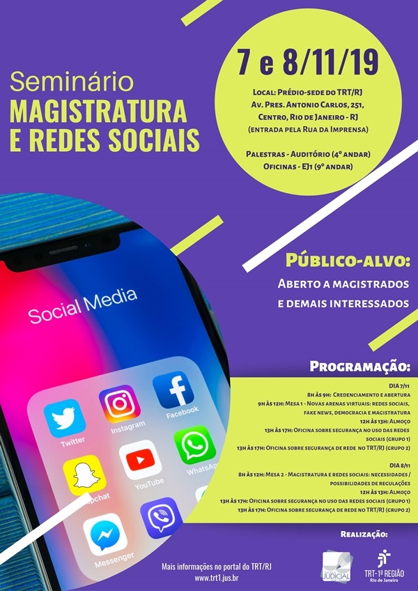 Escola Judicial promove seminário ‘Magistratura e Redes Sociais’