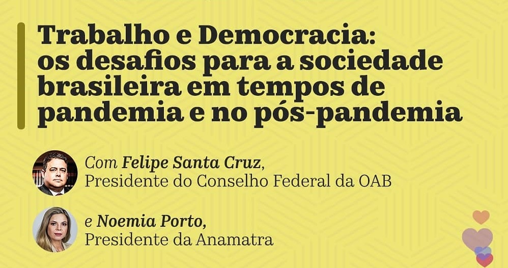Noemia e Santa Cruz fazem live sobre trabalho e democracia nesta sexta (1º)