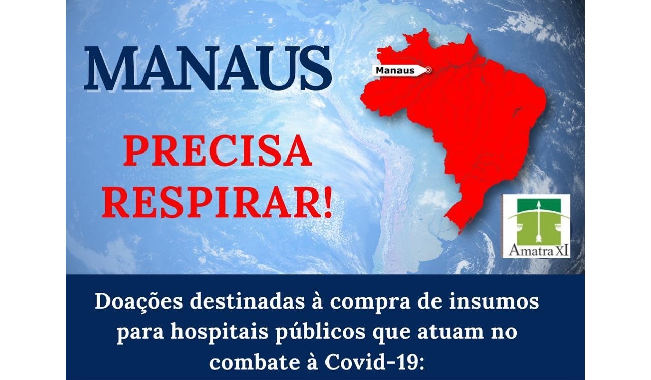 Amatra 11 promove ação para ajudar hospitais de Manaus na crise da Covid-19