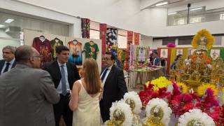 Adereços à mostra na exposição